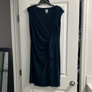 Anne Klein Navy Asymmetrical Dress